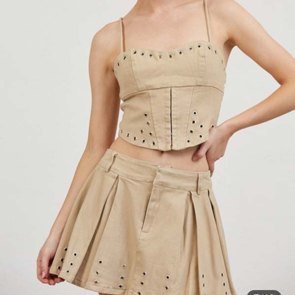 Better Be Two Piece Skirt And Crop TopTan Top Set - Picture 3 of 5